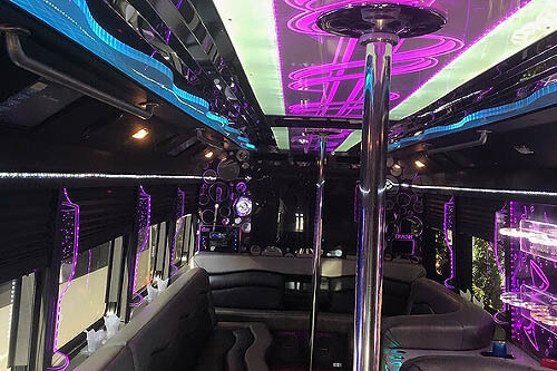 party bus with disco ceiling