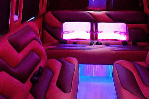 neon lights on van